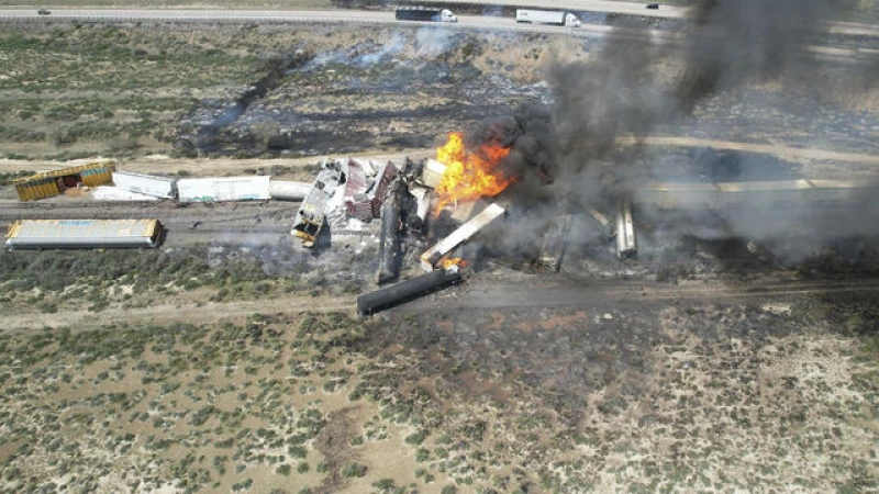 Blaze Uncontained: Freight Train Derailment Fire Rages On