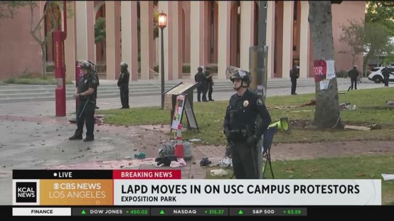 "Intense Showdown: LAPD Officers Disperse Pro-Palestine Encampment at USC Campus"